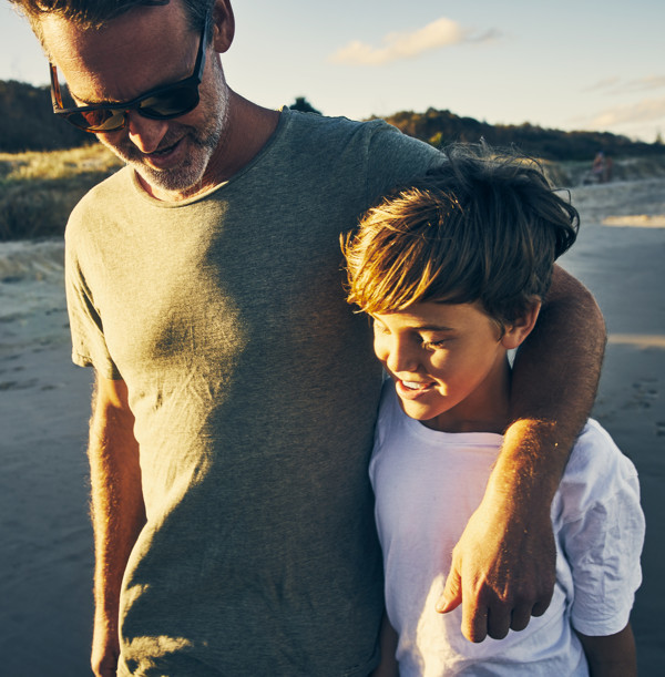 Father and Son arm in arm