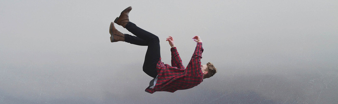 man falling backwards