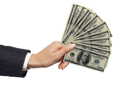 hand with money