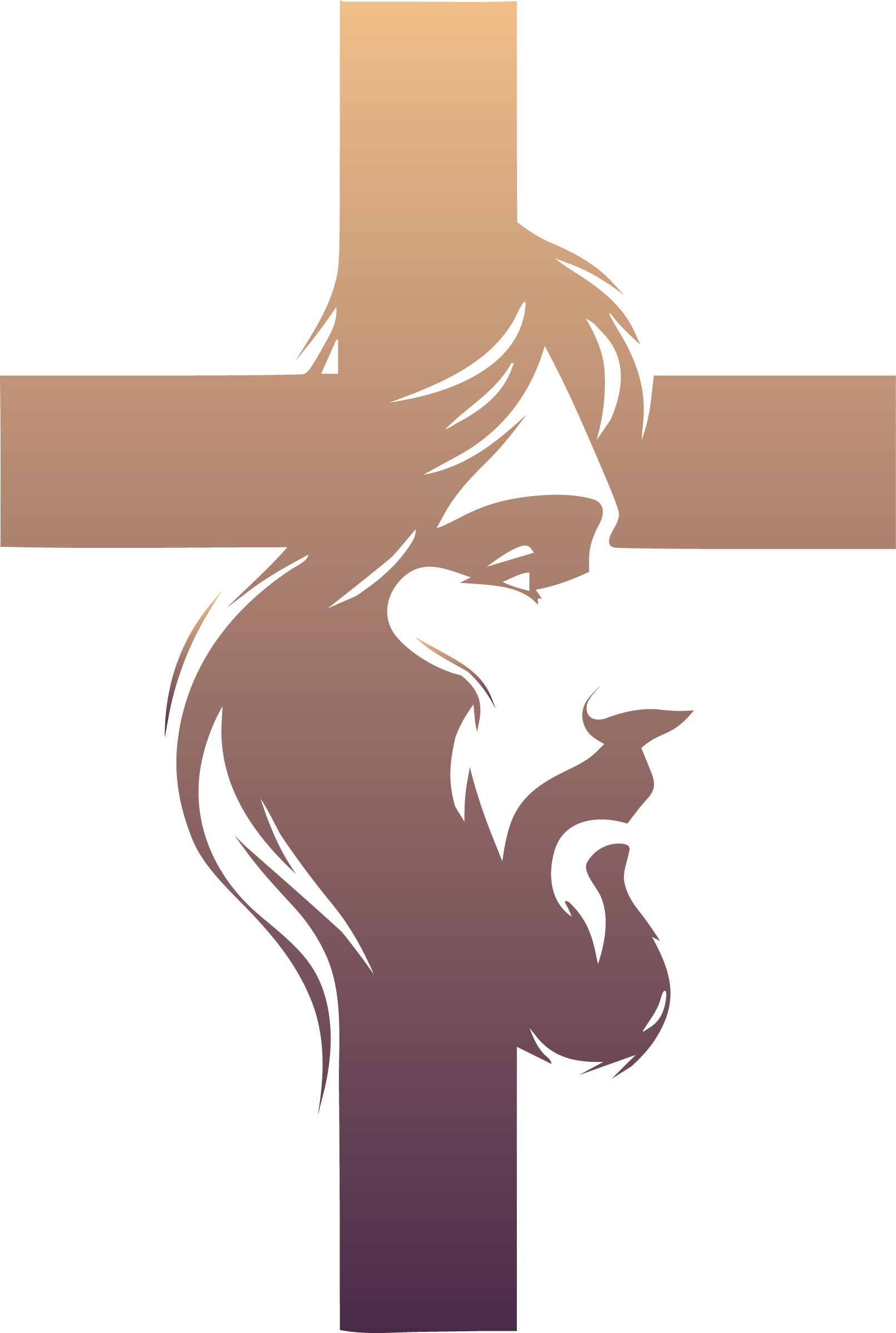 A cross graphic with Jesus overlaying it