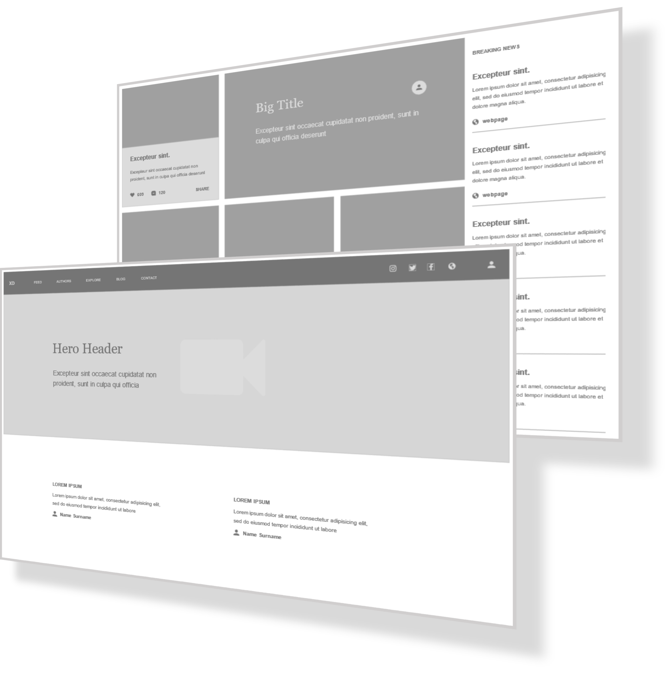 An example of wireframes