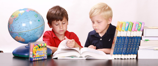 boys at school table